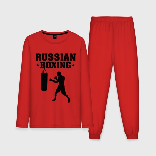 Мужская пижама с лонгсливом хлопок Russian Boxing Русский бокс