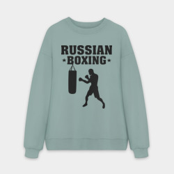 Мужской свитшот oversize без начеса хлопок Russian Boxing Русский бокс