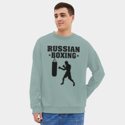 Мужской свитшот oversize без начеса хлопок Russian Boxing Русский бокс - фото 2