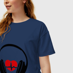 Женская футболка хлопок Oversize Музыка в сердце - фото 2