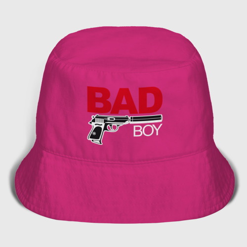 Мужская панама хлопок Bad boy плохой парень, цвет ярко-розовый