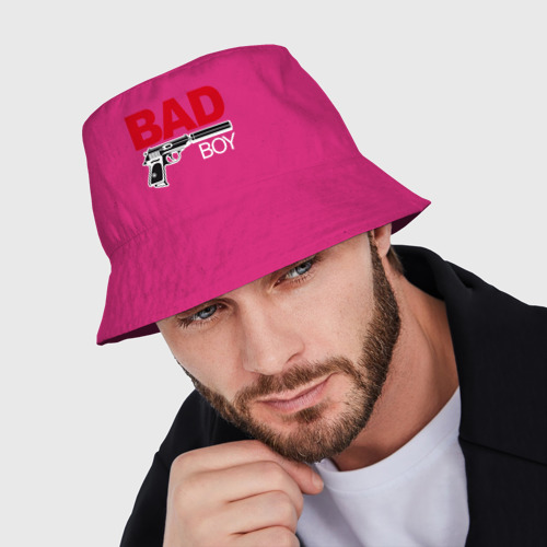 Мужская панама хлопок Bad boy плохой парень, цвет ярко-розовый - фото 3