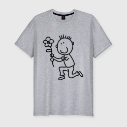 Человечки с цветком парная муж – Мужская футболка хлопок Slim с принтом купить