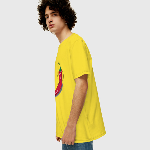 Мужская футболка хлопок Oversize Перчик, цвет желтый - фото 5