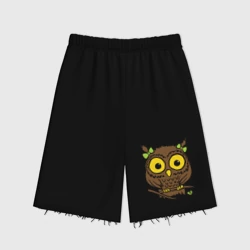 Женские шорты oversize футер хлопок Сова с бантиками