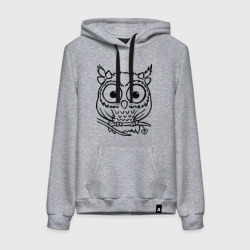 Женская толстовка хлопок Сова скетч