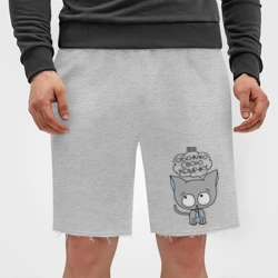 Мужские трикотажные шорты футер хлопок Обожаю свою кошечку - фото 2