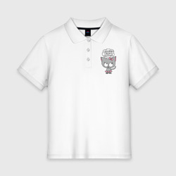 Женское поло хлопок Обожаю своего котика