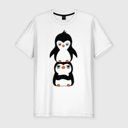 Мужская футболка хлопок Slim Пингвины