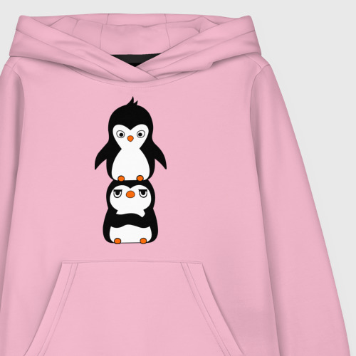 Детская толстовка хлопок Пингвины, цвет светло-розовый - фото 3