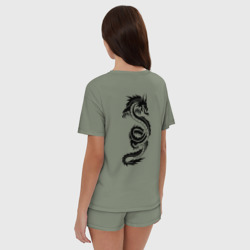 Женская пижама с шортиками хлопок Дракон во всю спину - фото 2