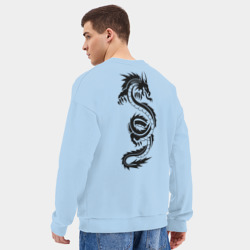 Мужской свитшот oversize без начеса хлопок Дракон во всю спину - фото 2