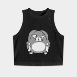 Женская укороченная майка-топ хлопок Толстый заяц