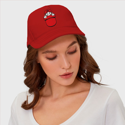 Бейсболка Марио в кармане, цвет красный - фото 4