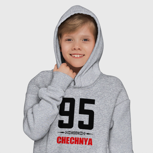 Детское худи Oversize хлопок 95 Чечня, цвет меланж - фото 12