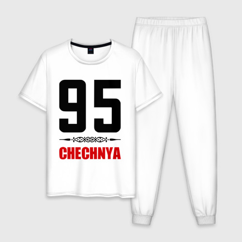 Мужская пижама хлопок с принтом 95 Чечня, вид спереди #2