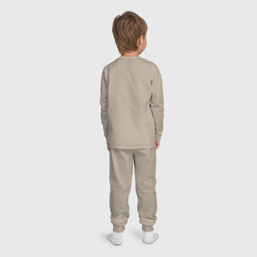 Детская пижама с лонгсливом хлопок 95 Чечня, цвет миндальный - фото 4
