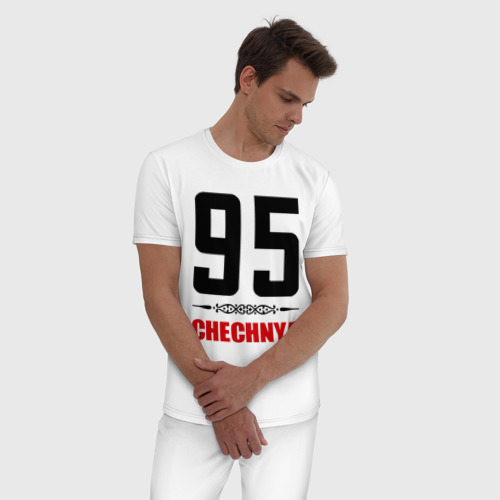 Мужская пижама хлопок с принтом 95 Чечня, фото на моделе #1