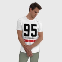 Мужская пижама с белой футболкой хлопок 95 Чечня - фото 2