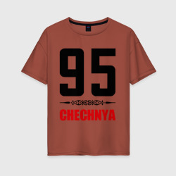 Женская футболка хлопок Oversize 95 Чечня