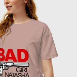 Женская футболка хлопок Oversize Плохая девочка Наташа - фото 2
