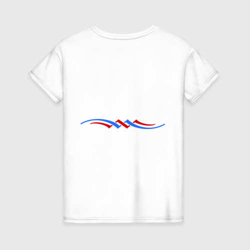 Женская футболка хлопок Креативный узор на пояснице, цвет белый - фото 2