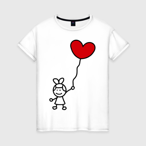 Женская футболка хлопок сердце-шарики женская