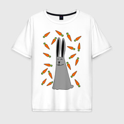 Кролик и морковка парная – Мужская футболка хлопок Oversize с принтом купить со скидкой в -16%