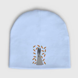 Мужская шапка демисезонная Кролик и морковка парная