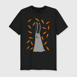 Мужская футболка хлопок Slim Кролик и морковка парная