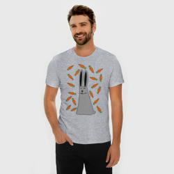 Мужская футболка хлопок Slim Кролик и морковка парная - фото 2