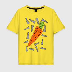 Мужская футболка хлопок Oversize Морковка и кролик парная