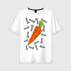 Морковка и кролик парная – Футболка оверсайз из хлопка с принтом купить со скидкой в -16%