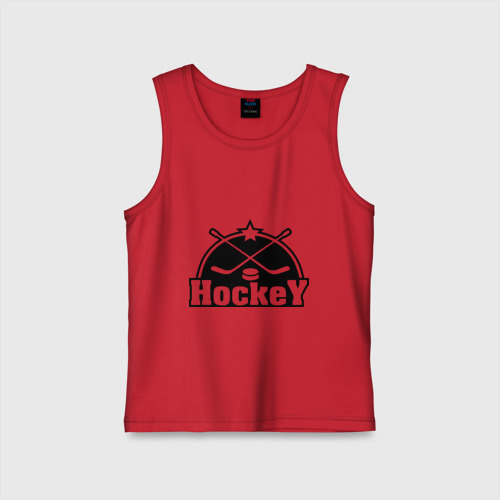 Детская майка хлопок Hockey Хоккей, цвет красный