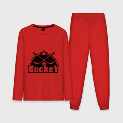 Мужская пижама с лонгсливом хлопок Hockey Хоккей