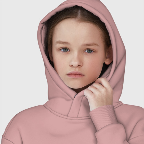 Детское худи Oversize хлопок Амбиграмма Иллюминати, цвет пыльно-розовый - фото 6