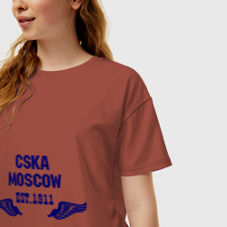 Женская футболка хлопок Oversize CSKA Moscow - фото 2