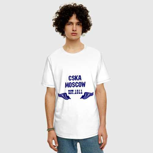 Мужская футболка хлопок Oversize CSKA Moscow, цвет белый - фото 3