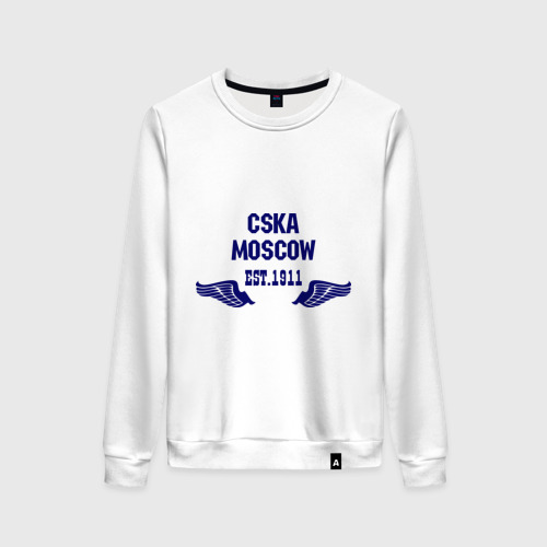 Женский свитшот хлопок CSKA Moscow, цвет белый