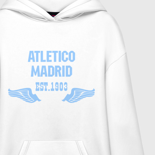 Худи SuperOversize хлопок Atletico Madrid Атлетико Мадрид, цвет белый - фото 3