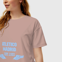 Женская футболка хлопок Oversize Atletico Madrid Атлетико Мадрид - фото 2