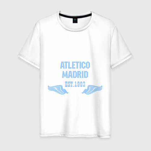 Мужская футболка хлопок Atletico Madrid Атлетико Мадрид, цвет белый