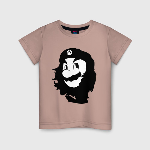 Детская футболка хлопок Che Mario, цвет пыльно-розовый