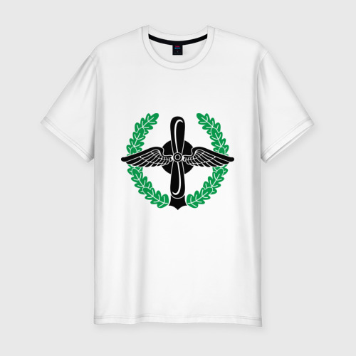Мужская футболка хлопок Slim Символ военно-воздушных сил, цвет белый