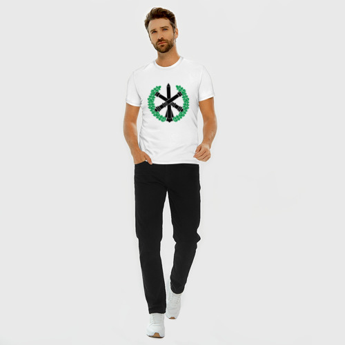 Мужская футболка хлопок Slim Символ Ракетных войск и Артиллерии, цвет белый - фото 5
