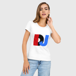 Женская футболка хлопок Slim DJ vinyl - фото 2