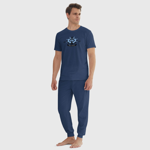 Мужская пижама хлопок Морской волк (якорь), цвет темно-синий - фото 5