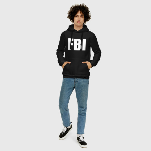 Мужская толстовка хлопок FBI, цвет черный - фото 5