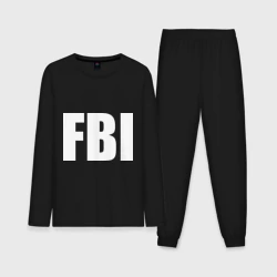 Мужская пижама с лонгсливом хлопок FBI