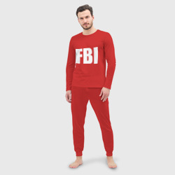 Мужская пижама с лонгсливом хлопок FBI - фото 2